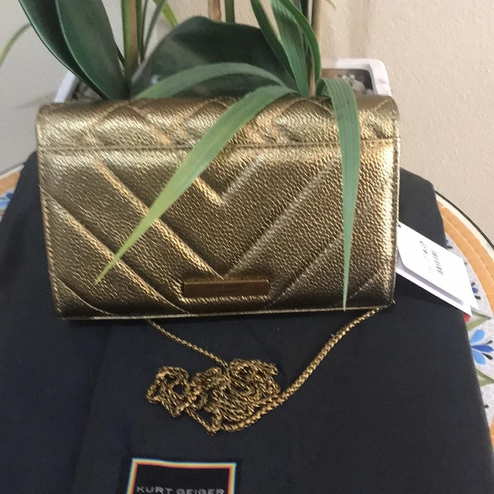 Kurt Geiger London Extra Mini Kensington Metallic Bronze Hardware Crossb… - Picture 3 of 16